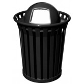 WITT Wydman Collection Outdoor Waste Receptacle with Dome Lid - 36 Gallon, Black